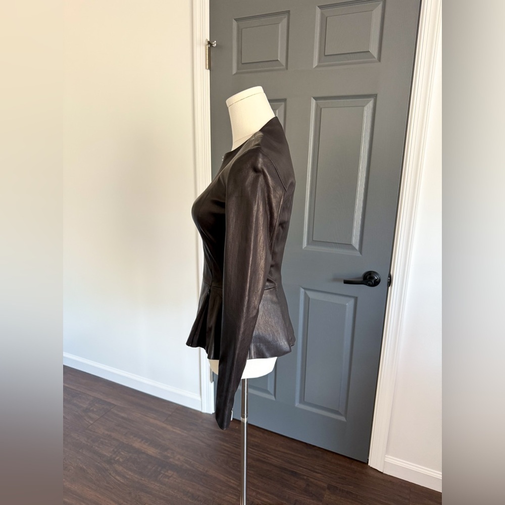 The Row Anasta Bonded Leather Jacket - Picture 8 of 12